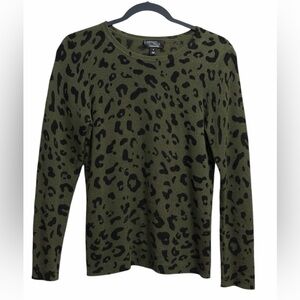 Morgan Taylor Olive Leopard Print Sweater